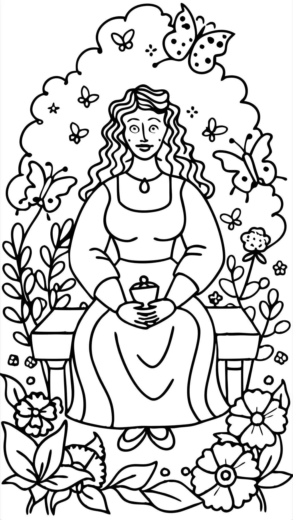 woman coloring page